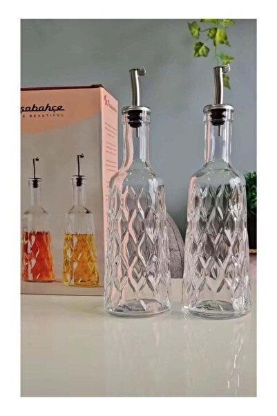 Pasabache Pasabahce Leafy Oil & Vinegar 380cc – 2-Piece Dispenser Bottle Set