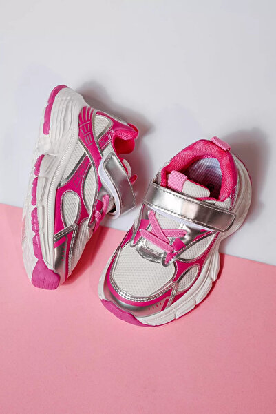 Zaira Silver children's sneakers made of textile material Ana #21120 - 26