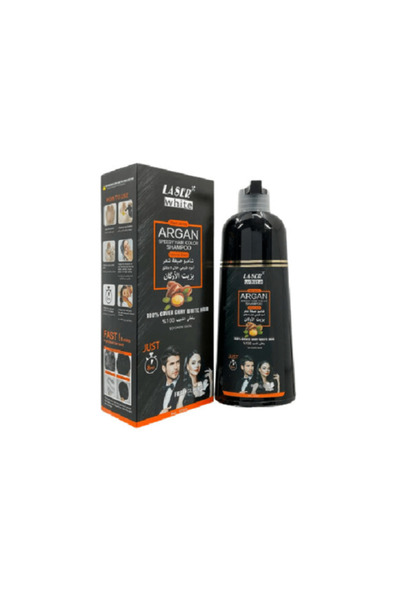 LASER WHITE شامبو صبغة شعر أسود بزيت الأرغان 200 مل