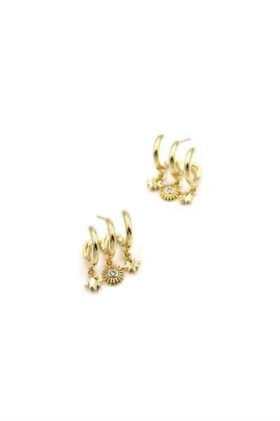 MENESSA Jewelled Earrings - Gold