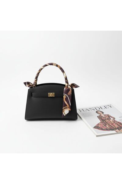 Handley حقيبة يد نسائية بتفاصيل وشاح وتفاصيل قفل