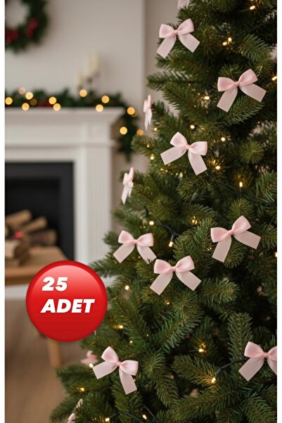 SERENA BD 25 adet kalın toz pembe kurdele fiyonkları çok amaçlı yılbaşı parti doğum günü hediyelik