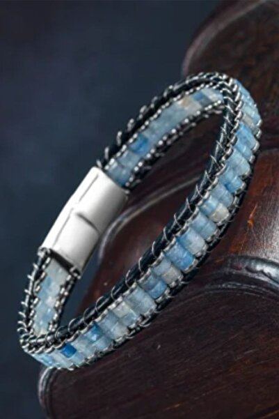 GWOMA Men Women Jasper Leather Cord Natural Stone Bracelet