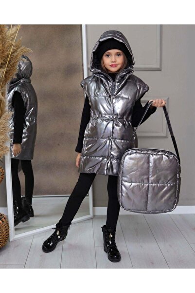 By Feyza Kids Collection Комплект от 5 части за момичета – металически сиво п...