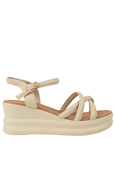 FORMAZIONE Casual sandals, women, FORMAZIONE, 991-1 cream, leather, platform 37