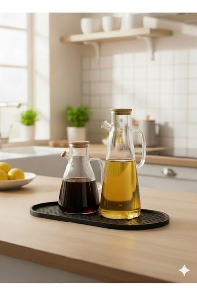 Doori قطعة واحدة من حامل الأواني السيليكوني لوعاء الزيت وحامل الصلصة وحامل الصابون، قابل للغسل