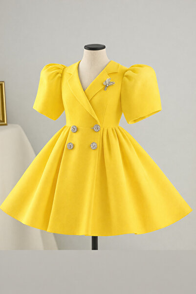 MUSGEM Βραδινό φόρεμα για κορίτσια με ειδικό σχέδιο Umay με αξεσουάρ από πέτρ...