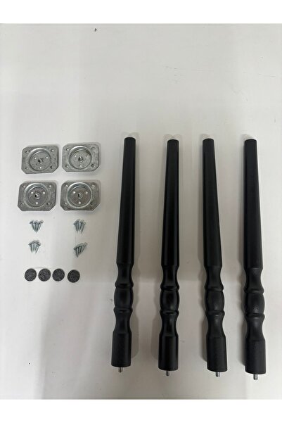 HAMADEX 41 cm siyah torna ayak ahşap ayak sandalye ayağı