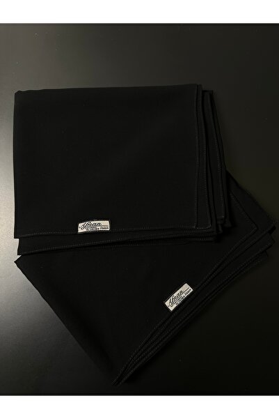 Al Afnan Boutique طرحه قماش كوري ملكي شديد السواد محيوك بالخيط الهندي الاسود ...