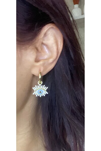 Byoz store Steel Hoop Earring Eye Dangle Gold Earrings