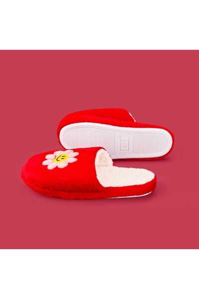 Evidea Soft Floral Slippers - Red - Size 37