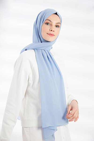 Feiza Collection Düz Şifon Şal Bebe Mavisi