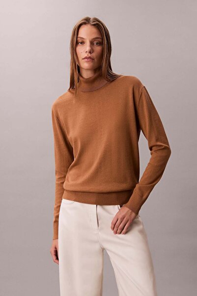 Calvin Klein Kadın Ls Tnk Extrafıne Merıno Swtr 14g Sweaters