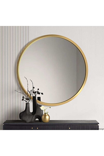 MKS Design 70x70 Yuvarlak Çerçeveli Dekor Aynası / Banyo Aynası / Dekoratif M...