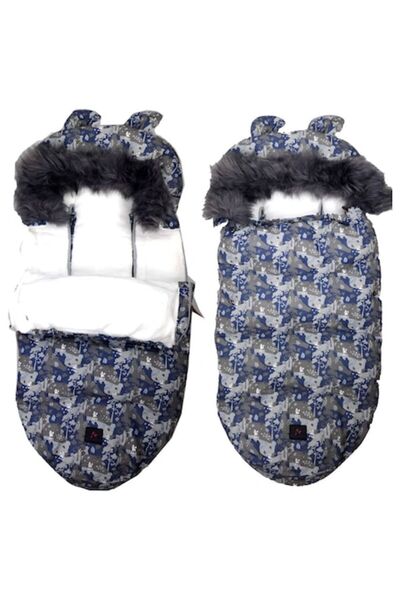 Optim Solution Sac de dormit pentru bebeluși, ideal pentru cărucior, fotoliu, sanie, cu urechi, impermeabil, blană, 100 cm