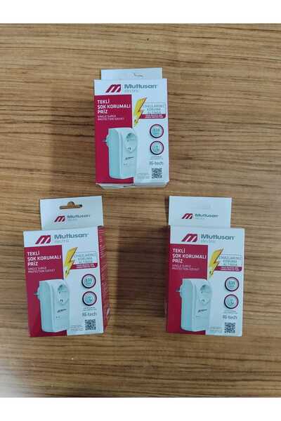 Mutlusan Electric MUTLUSAN 3 ADET ŞOK KORUMALI PRİZ