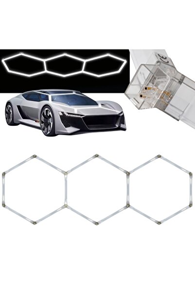 zola Modular LED honeycomb panel 3 hexagons, 125W, 6500K, 140lm, plastic, mounting accessories, 247 x 98 cm