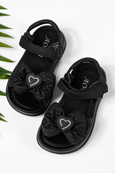 Zaira Sandale fete negre din piele ecologica Aurora #22206 - 28