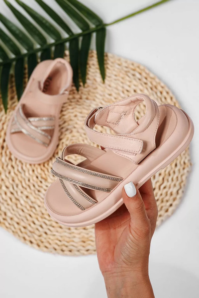 Zaira Sandale fete roz din piele ecologica Laura #22197