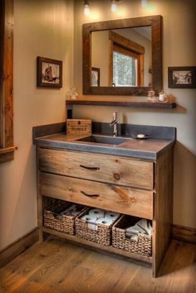 Bamena Wood Flora Ahşap Lavabo Dolabı