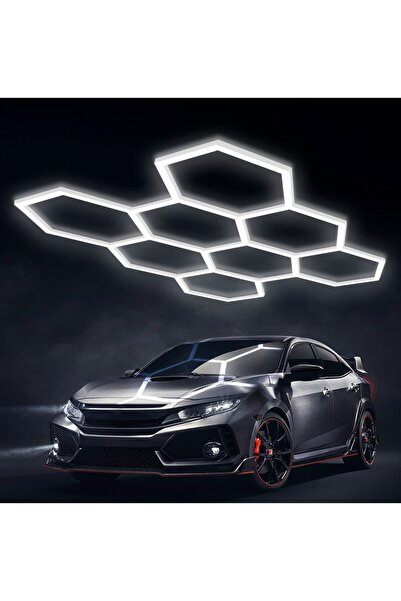 zola Panou modular LED honeycomb 8 hexagoane, 280W, 6500K, 140lm, plastic PC, accesorii montare, 257x244