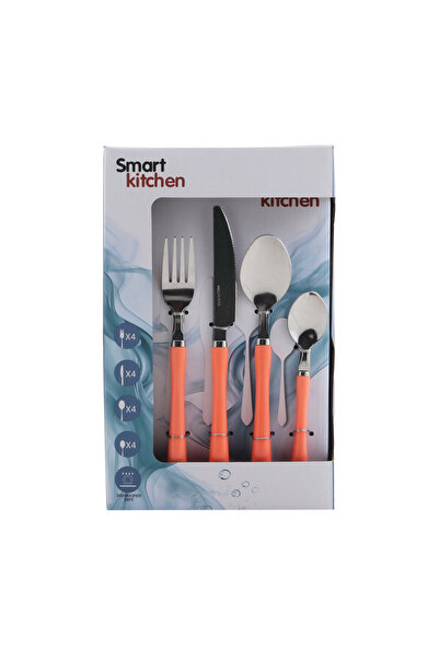 Smart Kitchen طقم أدوات مائدة من الفولاذ المقاوم للصدأ، 16 قطعة