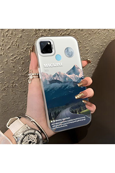 ucuc حافظة مضادة للسقوط من السيليكون المتوافقة مع Realme C25Y/C21Y، بأنماط قم...