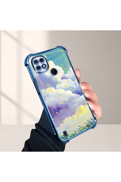 ucuc حافظة واقية من السيليكون الشفاف المتوافقة مع هاتف Realme C21، أنماط سحاب...