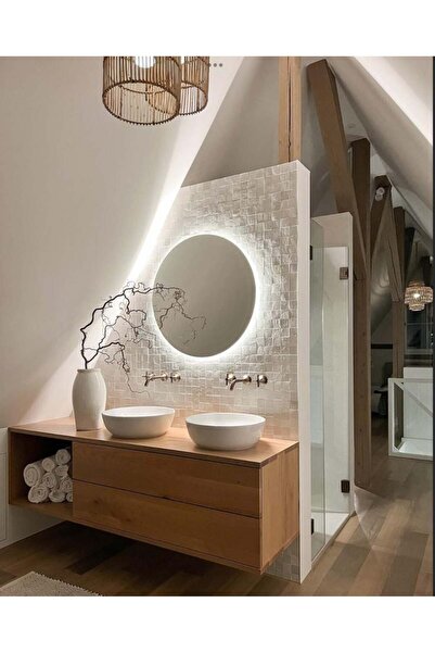 Bamena Wood Moon Ahşap Lavabo Dolabı