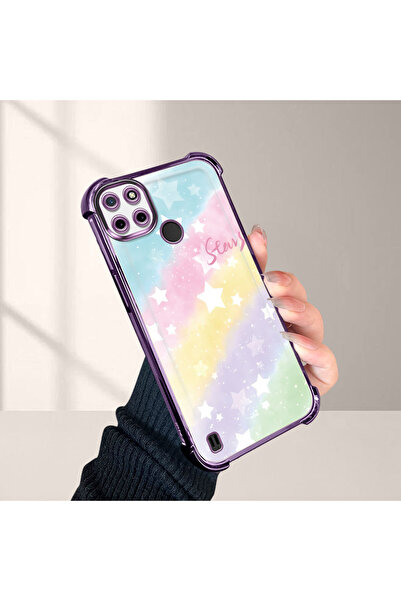 ucuc حافظة واقية من السيليكون الشفاف المتوافقة مع Realme C25Y/C21Y بأنماط قوس...