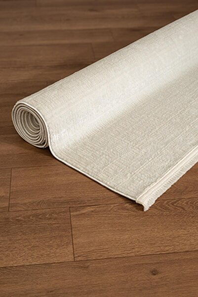 Cotto Home Arven CT020A Krem Beyaz Parlak Makinada Yıkanabilir Modern Salon M...