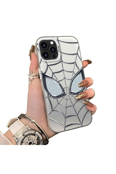 ucuc iPhone 15 Pro Max Uyumlu Silikon Kenar Sert Arka Anti Düşme Kılıfı Spide...