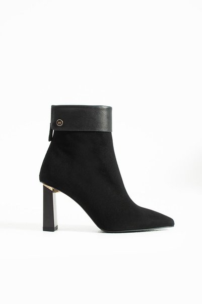 FOLLİNİ Women's genuine leather boot black suede