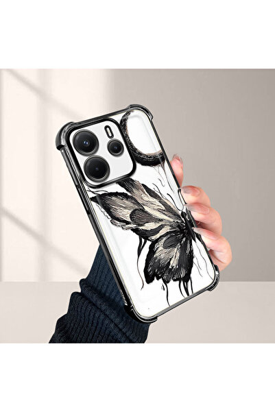 Hontinga غطاء هاتف شفاف من السيليكون مضاد للسقوط لهاتف شاومي ريدمي نوت 14 الج...