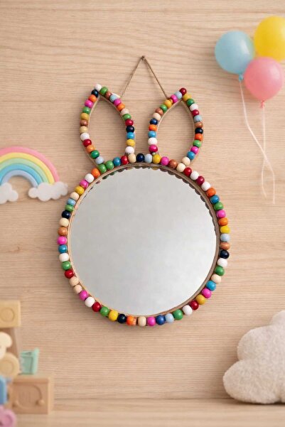 bemdesign Boncuklu Tavşan Kulaklı cocuk odası duvar aynası