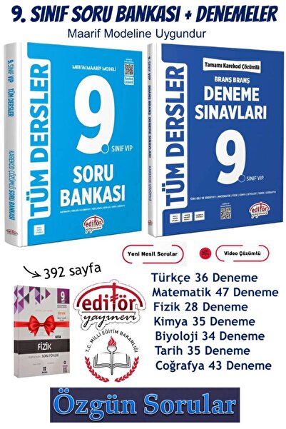 Editör Yayınevi 2026 Editör Yayınları 9. Sınıf Tüm Dersler Soru Bankası+Editö...