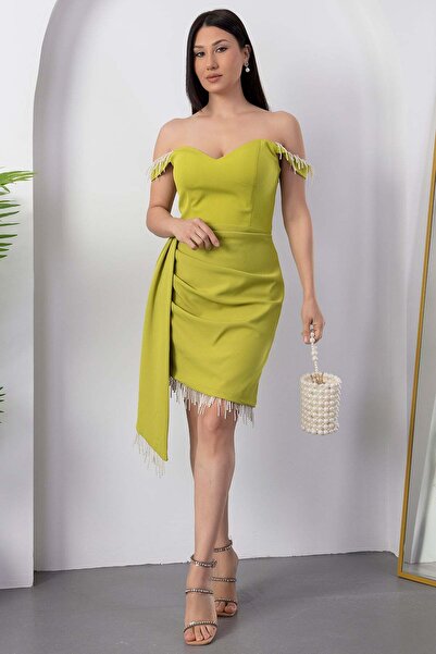 PULLIMM Sweetheart Neckline Shoulder and Skirt Beading Detail Evening Dress 6860