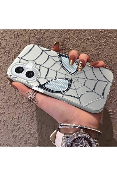 ucuc iPhone 16 Compatible Silicone Edge Hard Back Anti-Fall Case Spiderman Patterns