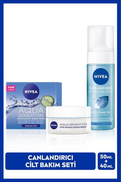 NIVEA Canlandırıcı Yüz Bakım Seti, Aqua Sensation Nemlendirici Yüz Kremi 50ml...
