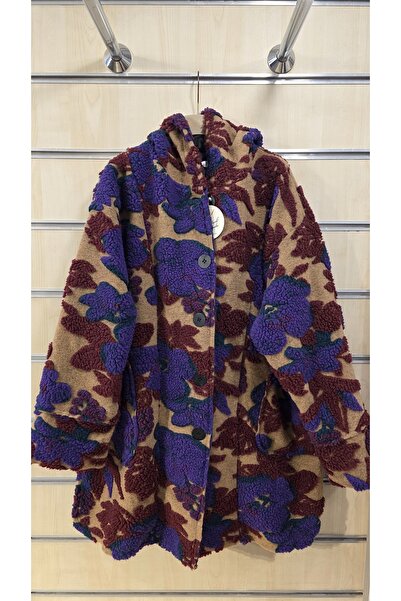 Park Moda Felt Coat Embossed Floral Pattern