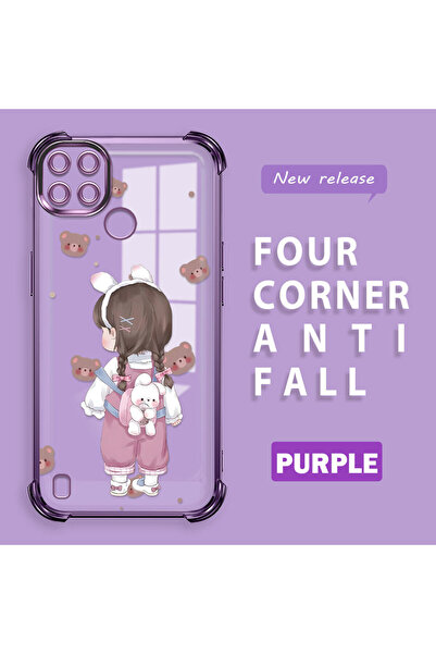 Hontinga حافظة هاتف من السيليكون الشفاف بنمط طباعة للفتيات متوافقة مع هاتف Re...