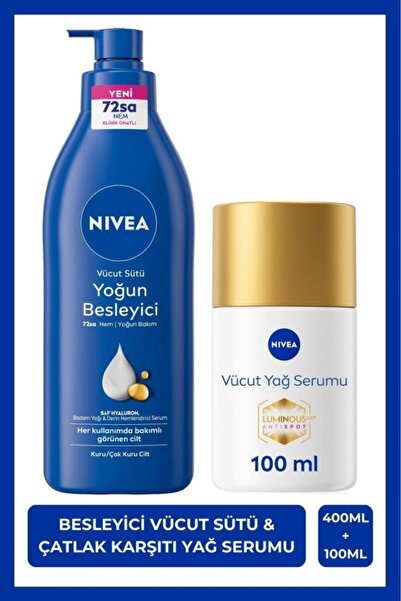 NIVEA Luminous630 Çatlak Karşıtı Vücut Yağ Serumu 100ml ve Besleyici Nemlendi...