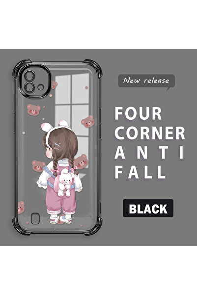 Hontinga حافظة هاتف من السيليكون الشفاف بنمط طباعة للفتيات متوافقة مع هاتف Re...