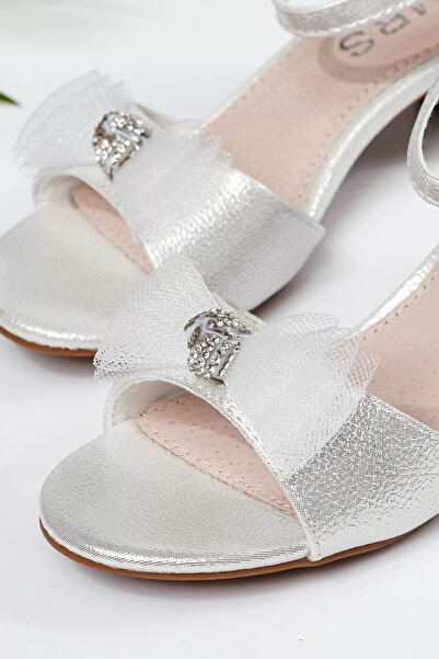 Zaira Sandale fete albe din piele ecologica Raluca #21958 - 35