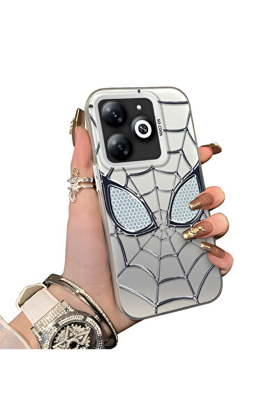 ucuc Infinix Hot 40i Uyumlu Silikon Kenar Sert Arka Anti Düşme Kılıfı Spiderm...