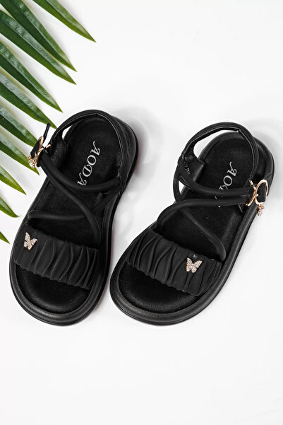 Zaira Sandale fete negre din piele ecologica Angela #22189 - 33