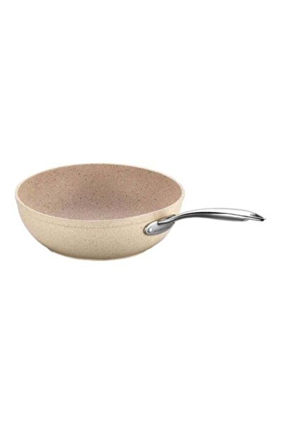 korkmaz züccaciye Granita Wok Pan Beige 24x6.5cm