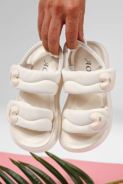 Zaira Λευκά σανδάλια για κορίτσια από οικολογικό δέρμα Rox2 #22217