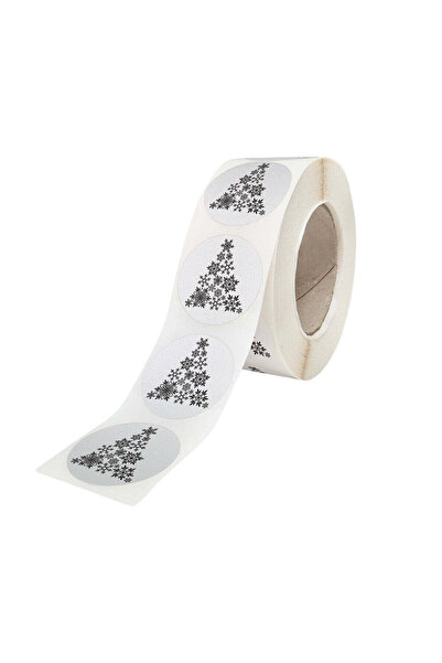 Papette Set 100 buc Etichetă autoadezivă/sticker cu Model Crăciun Festive Trees