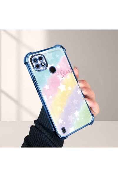 ucuc Realme C21 Compatible Transparent Silicone Flutter Protective Case Rainb...